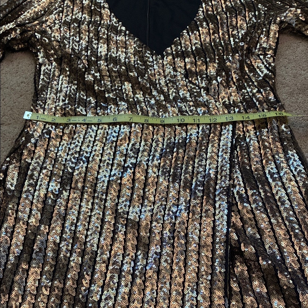 ✨ LULUS Drama Maker Gold & Silver Sequin Mini Dress - XL - Picture 3 of 7